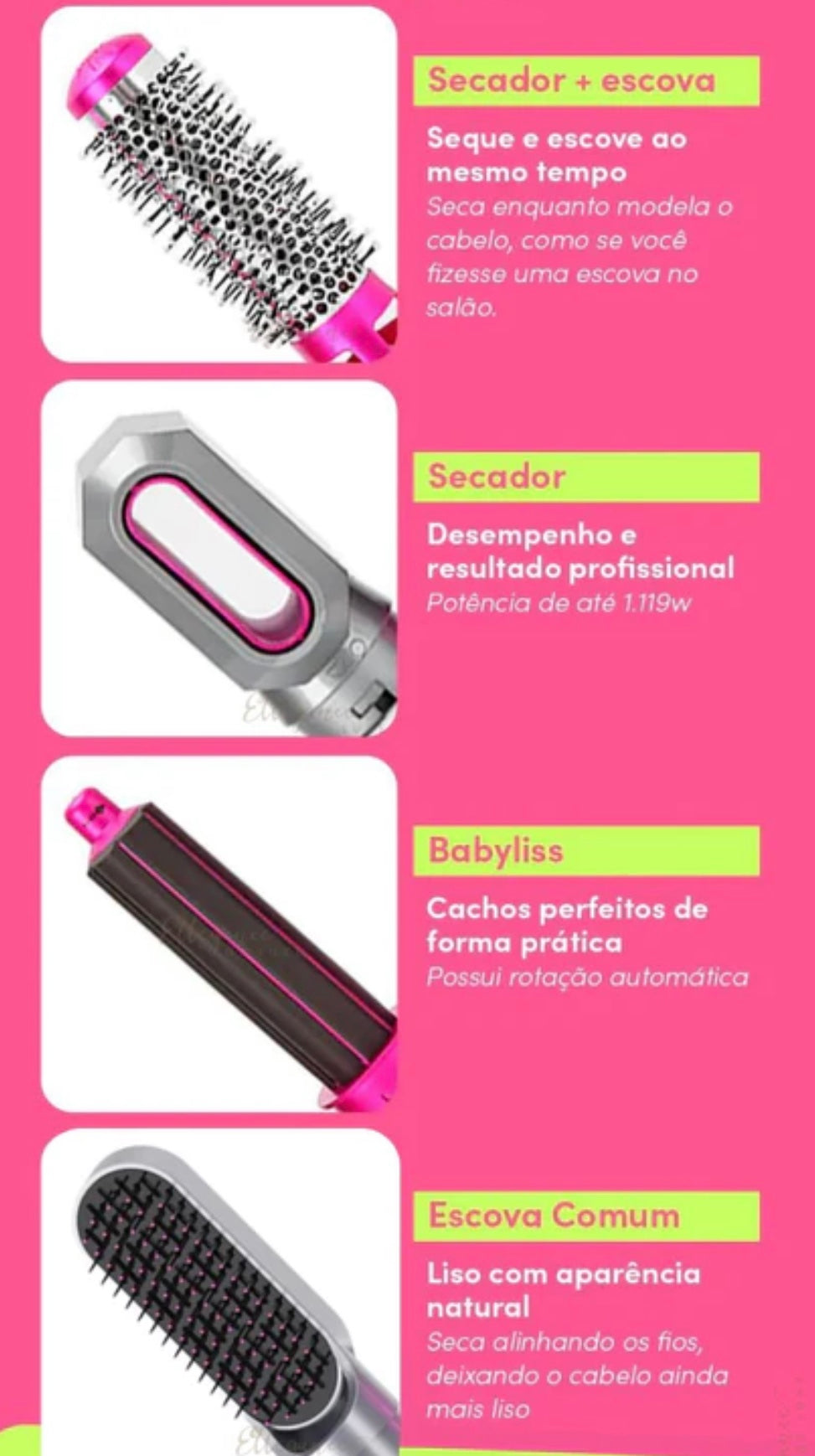 Escova Alisadora 5 em 1 Smart Hair Pro Style