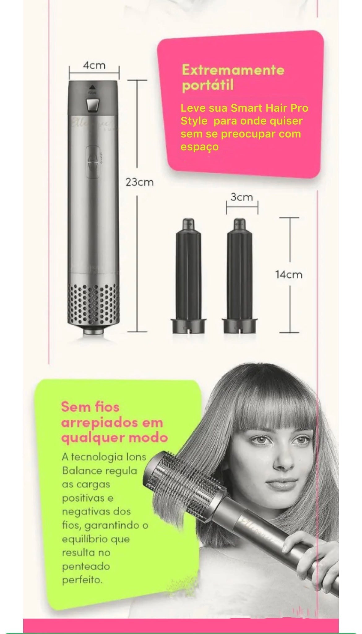 Escova Alisadora 5 em 1 Smart Hair Pro Style